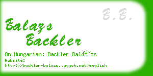 balazs backler business card